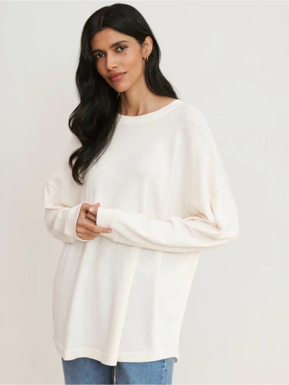 Jenni Kayne Cream Oversized Long-Sleeve